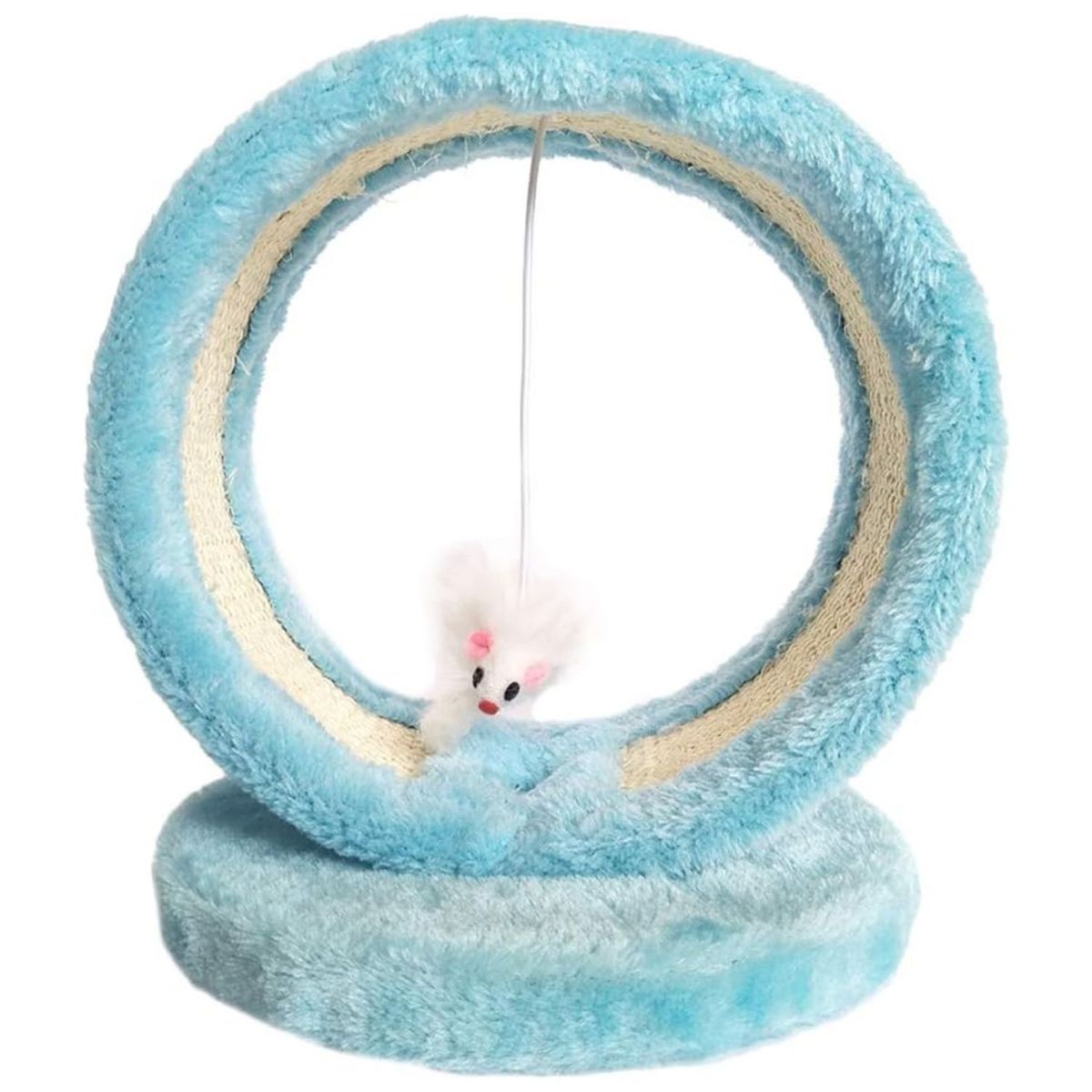 GENERICO - Rascador Para Gatos Diseño Circular Juguete Colgante Azul