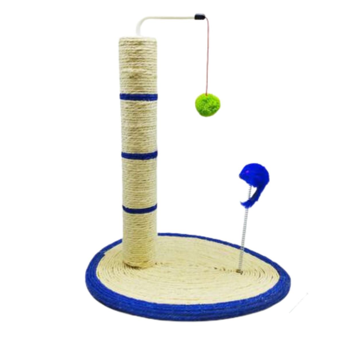 GENERICO - Rascador Para Gatos Base De Yute Juguete Colgante Y Resorte