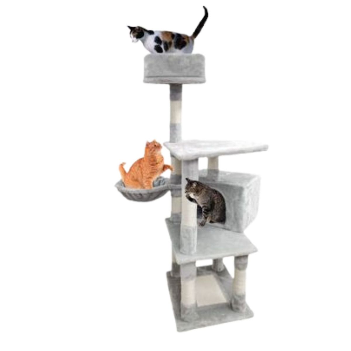 GENERICO - Torre Rascador Gris Gatos Cuevas Cama Colgante Plataformas