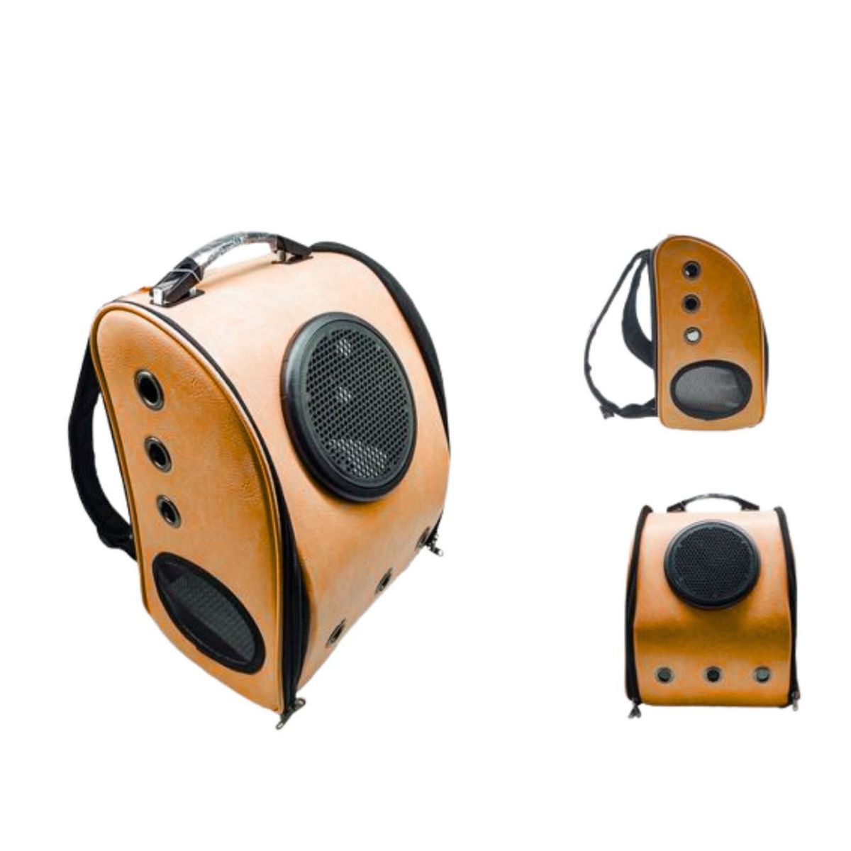 GENERICO - Bolso De Transporte Ventilado Para Mascotas Con Ventana Cafe