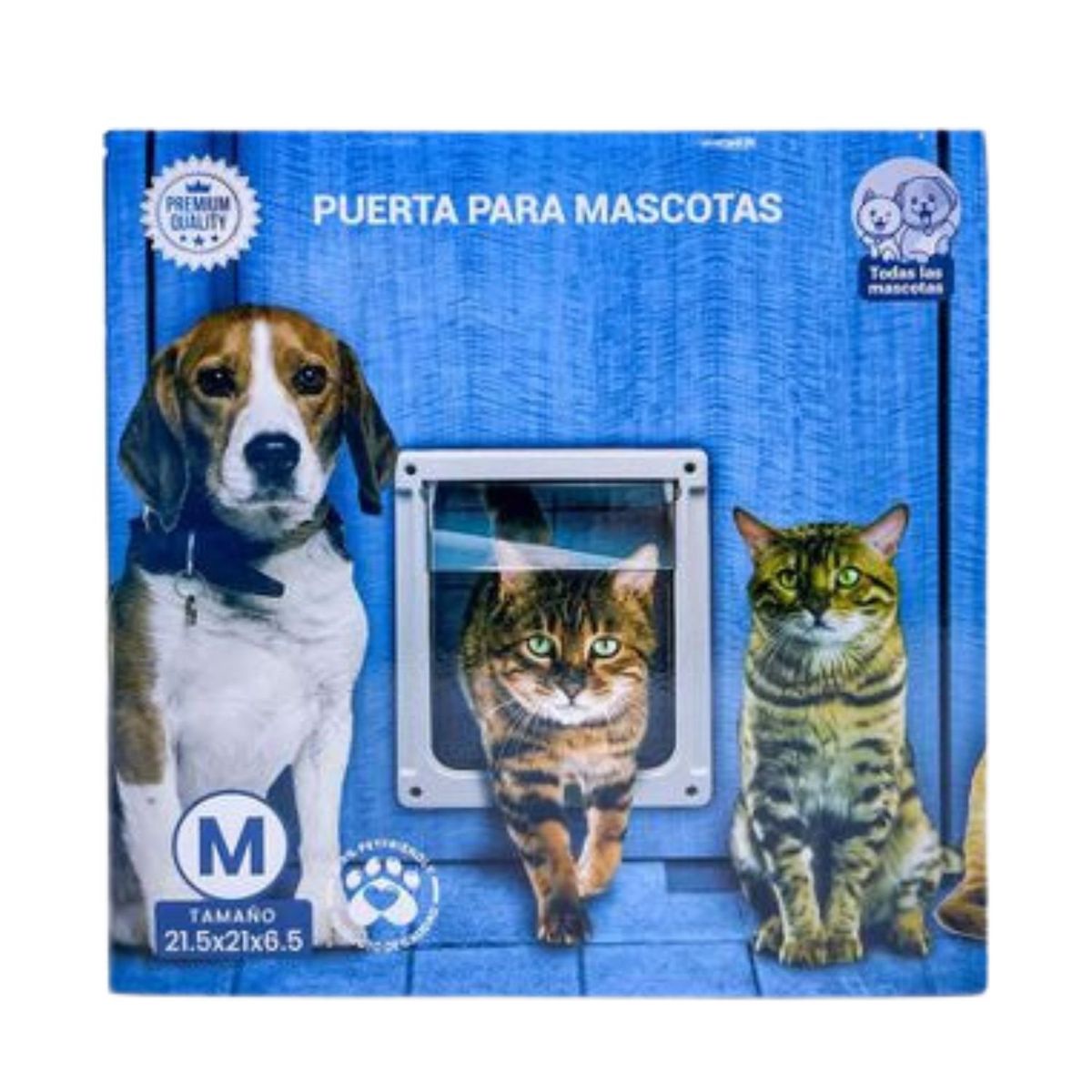 GENERICO - Puerta Para Mascotas Tamaño Grande Sistema Seguro 21x21