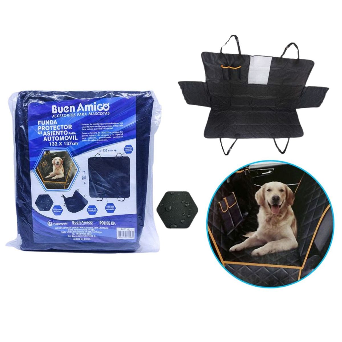 GENERICO - Funda Protectora Asientos Automovil Mascota Resistente Agua