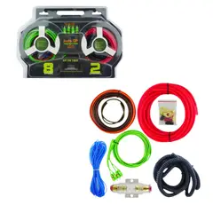 GENERICO - Kit De Cables Para Amplificador Hasta 1800 Watt De 8 Gauge