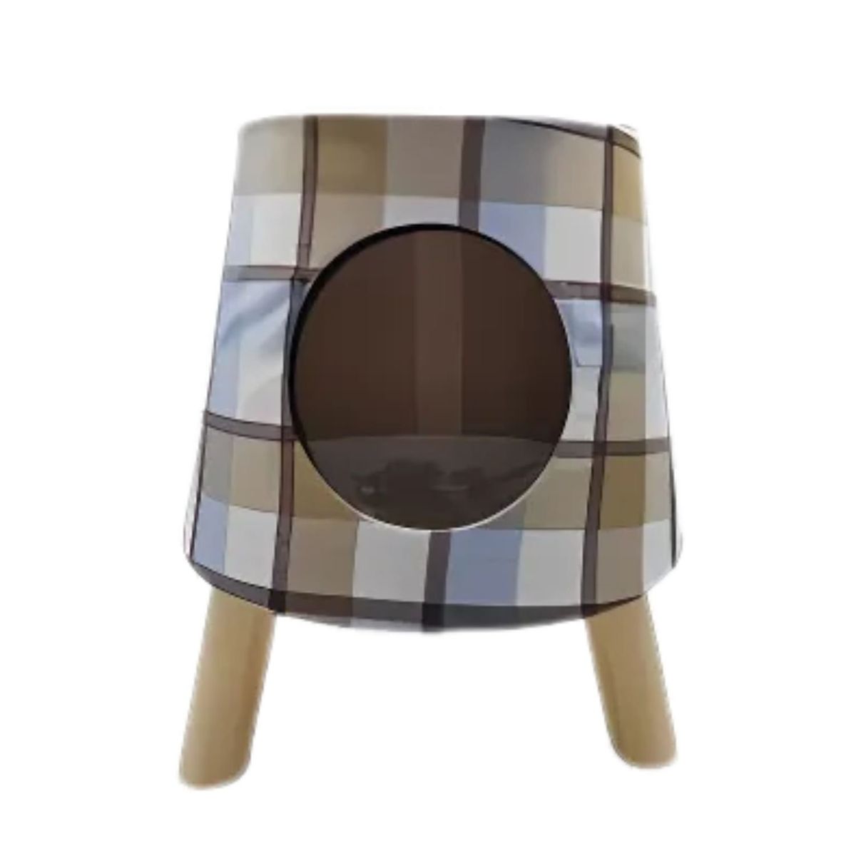 GENERICO - Cueva Para Gatos Vintage Con Patas De Madera Diseño Cuadros