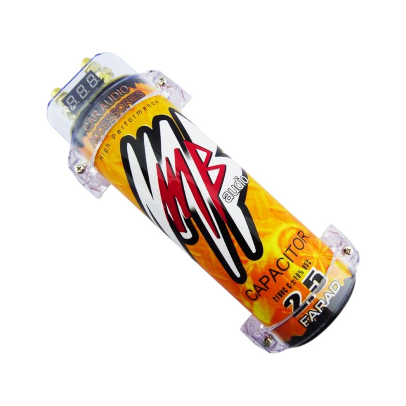 GENERICO - Capacitor Para Audio Auto Marca MB Amarillo De 2.5 Faradios