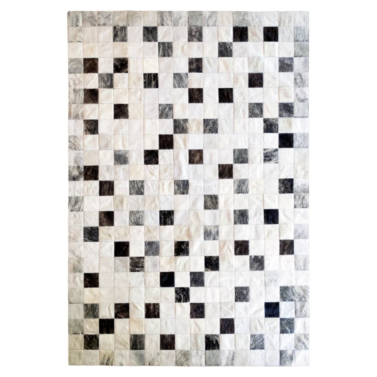 MOO HOGAR - Alfombra Cuero Natural 160 X 230cm Diseño 10 X 10 cm