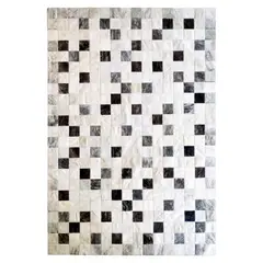 MOO HOGAR - Alfombra Cuero Natural 160 X 230cm Diseño 10 X 10 cm
