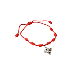 GENERICO - Pulsera roja 7 nudos con dije nudo de bruja