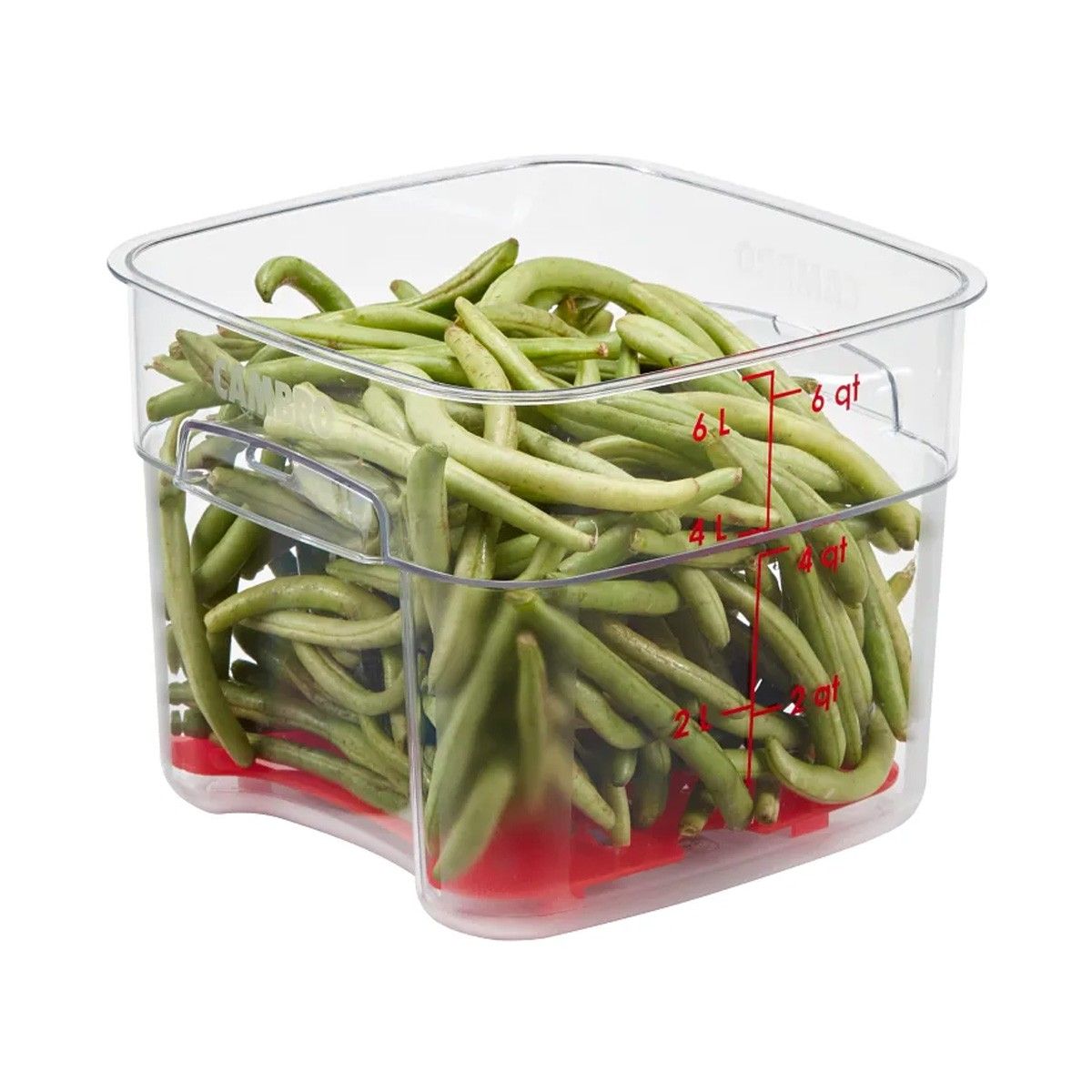 CAMBRO - DRENAJE ROJO RECIPIENTE GRADUADO POLICARBONATO 6 Y 8 LTS