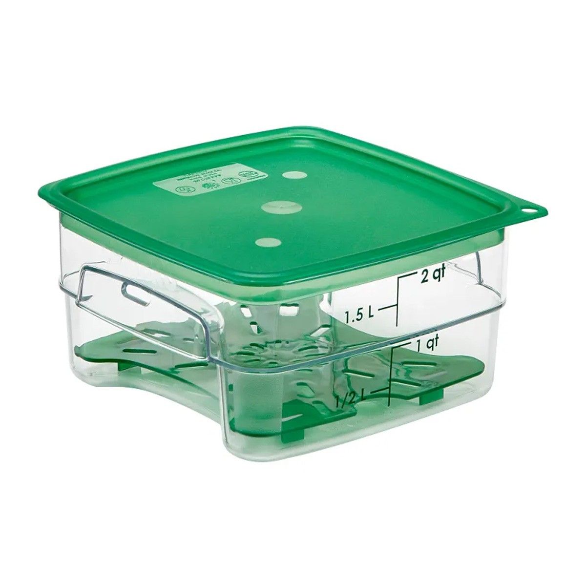 CAMBRO - DRENAJE VERDE RECIPIENTE GRADUADO POLICARBONATO 2 Y 4 LTS