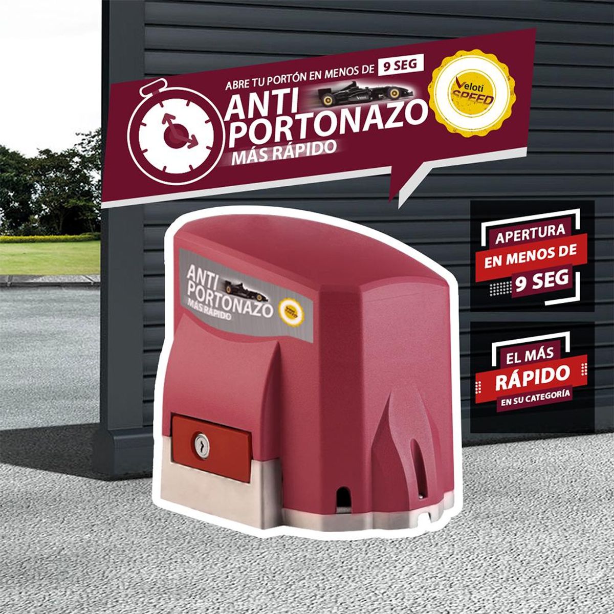 VELOTI - Motor Para Portón Eléctrico Veloti Speed 500 Antiportonazo