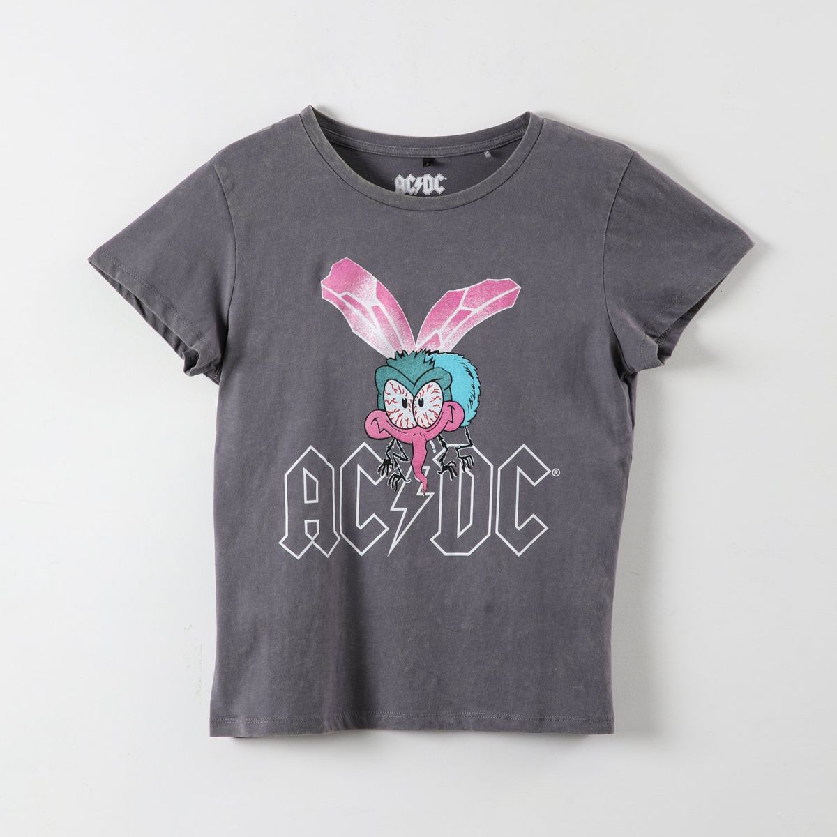 AC DC - Polera Manga Corta Mujer Logo Negro AC DC