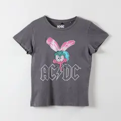 AC DC - Polera Manga Corta Mujer Logo Negro