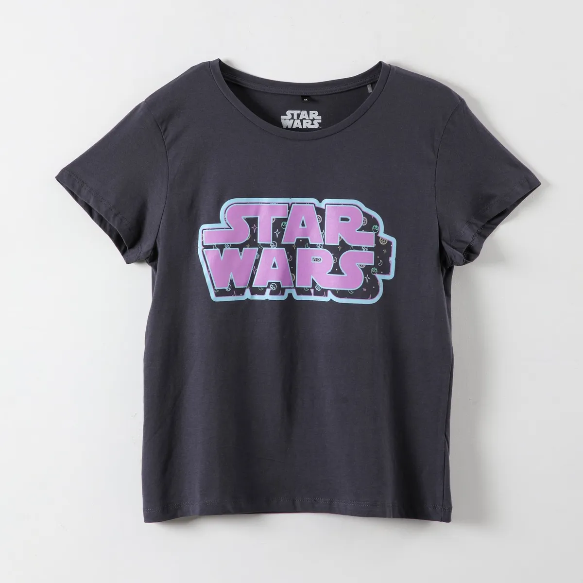 STAR WARS - Polera Manga Corta Mujer Logo Negro Star Wars