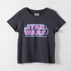 STAR WARS - Polera Manga Corta Mujer Logo Negro