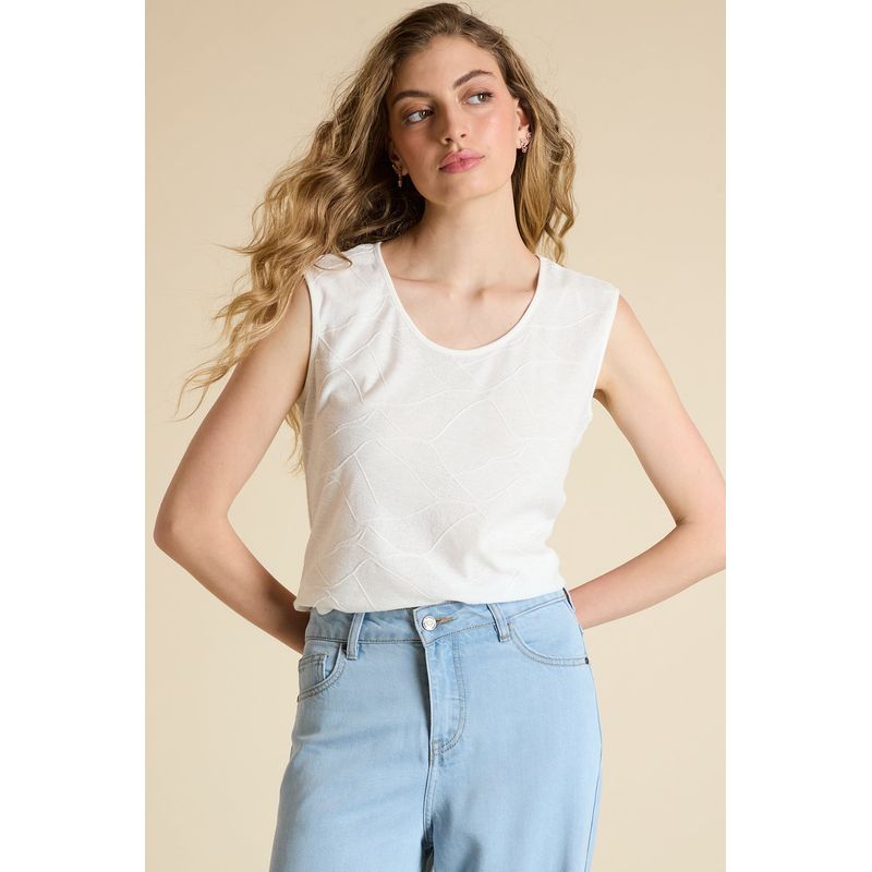 IO - Polera Manga Corta Crudo Mujer Io