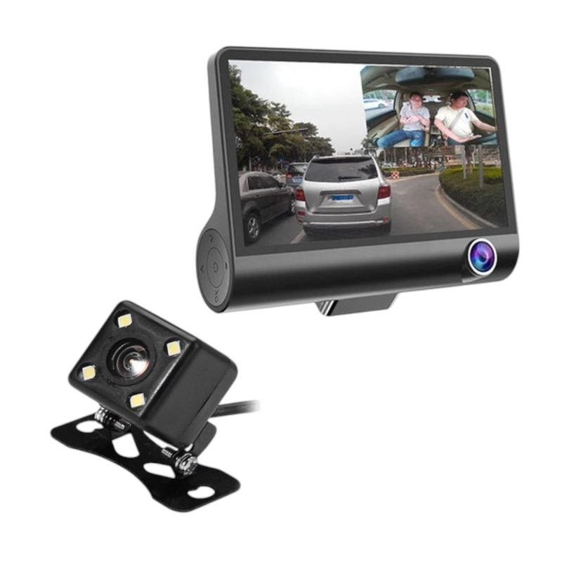 GENERICO - Camara DVR Triple Camara LCD 4 Para Auto