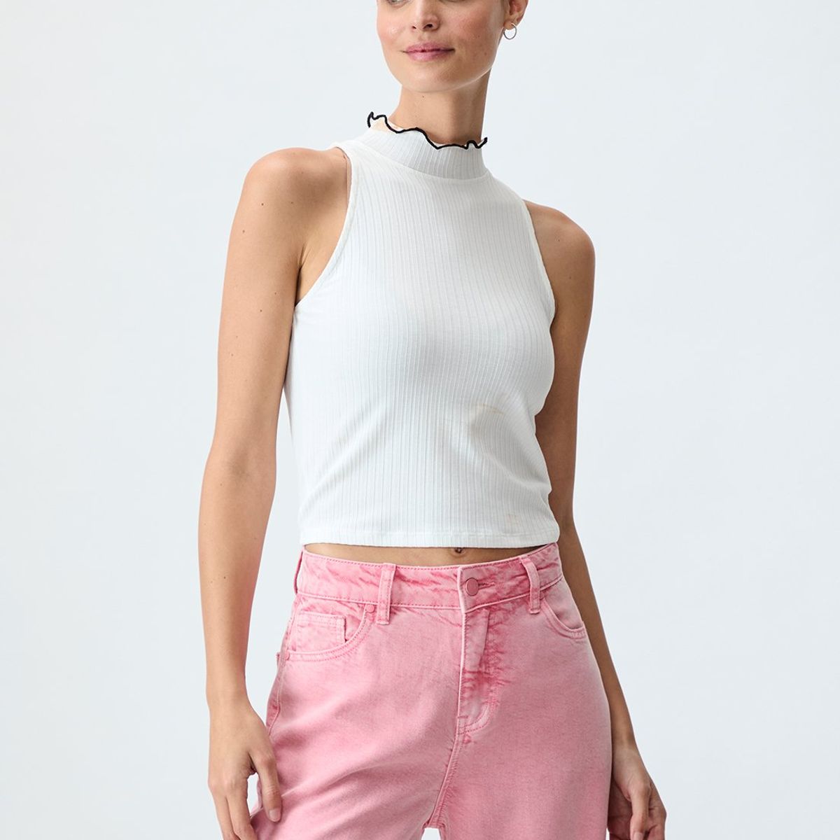 IO - Polera Sin Mangas Crudo Mujer Io