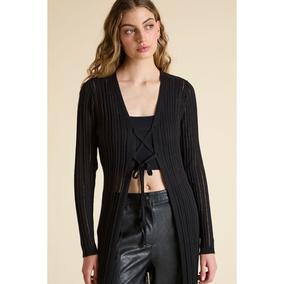 IO - Cardigan Negro Mujer Io