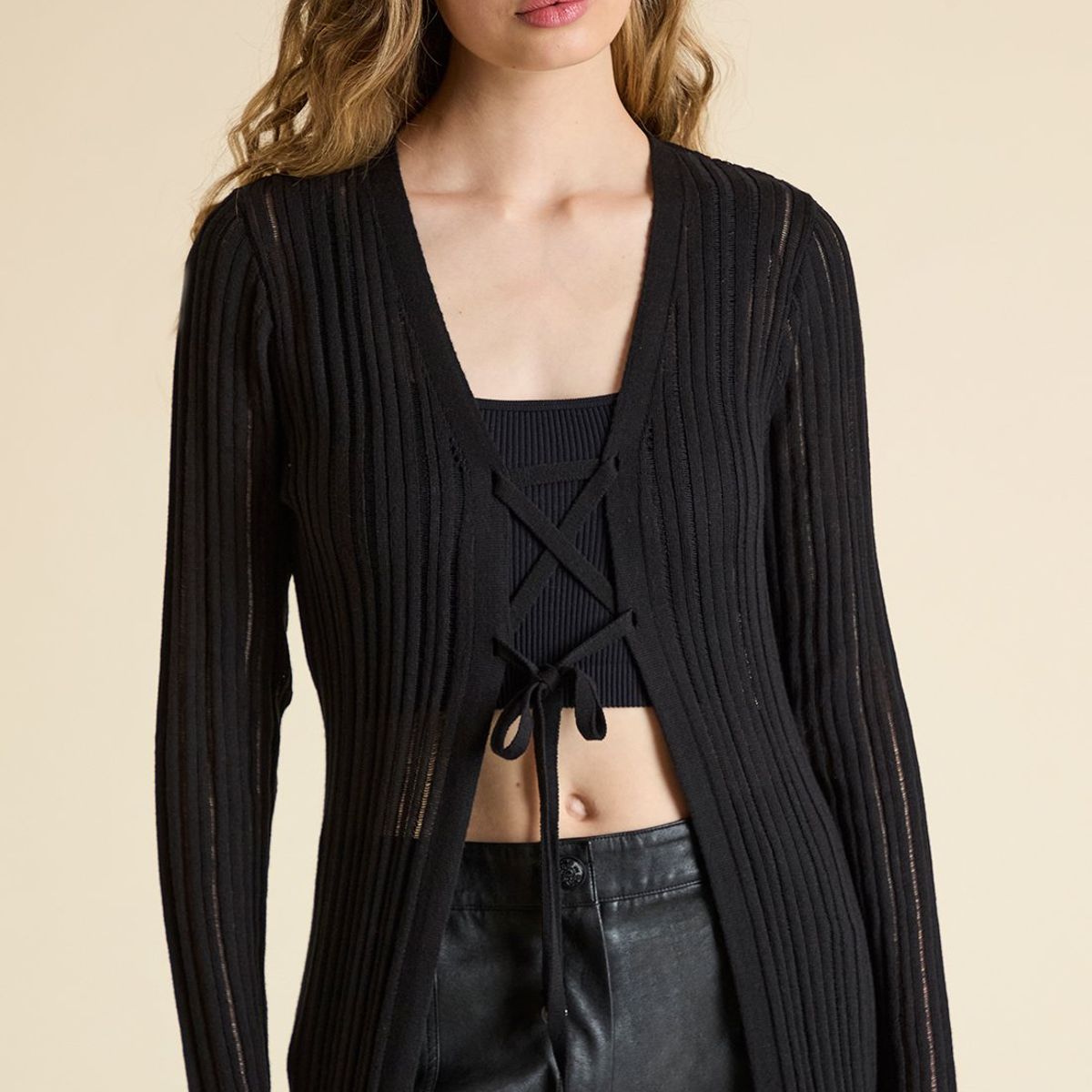 IO - Cardigan Negro Mujer Io