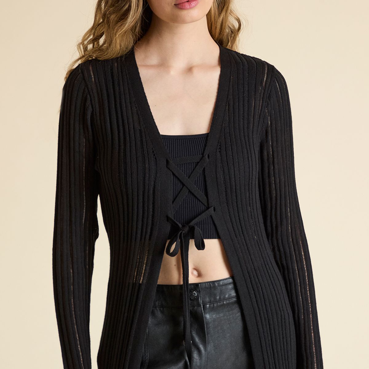 IO - Cardigan Negro Mujer Io