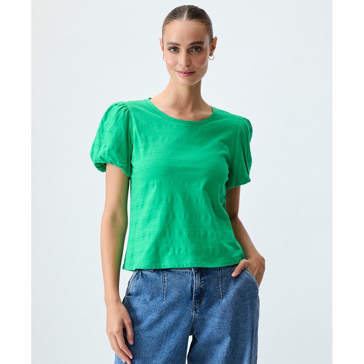 IO - Polera Manga Corta Verde Musgo Mujer Io