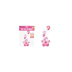 GENERICO - Set Con Globos Burbujas Baby Shower Rosa 29pcs