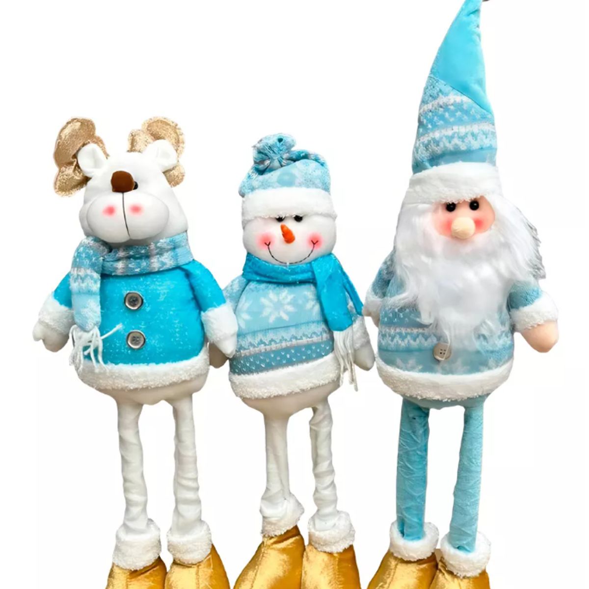 GENERICO - 3 Monos Patas Larga Pascuero Reno Mono Nieve Muñecos Navidad