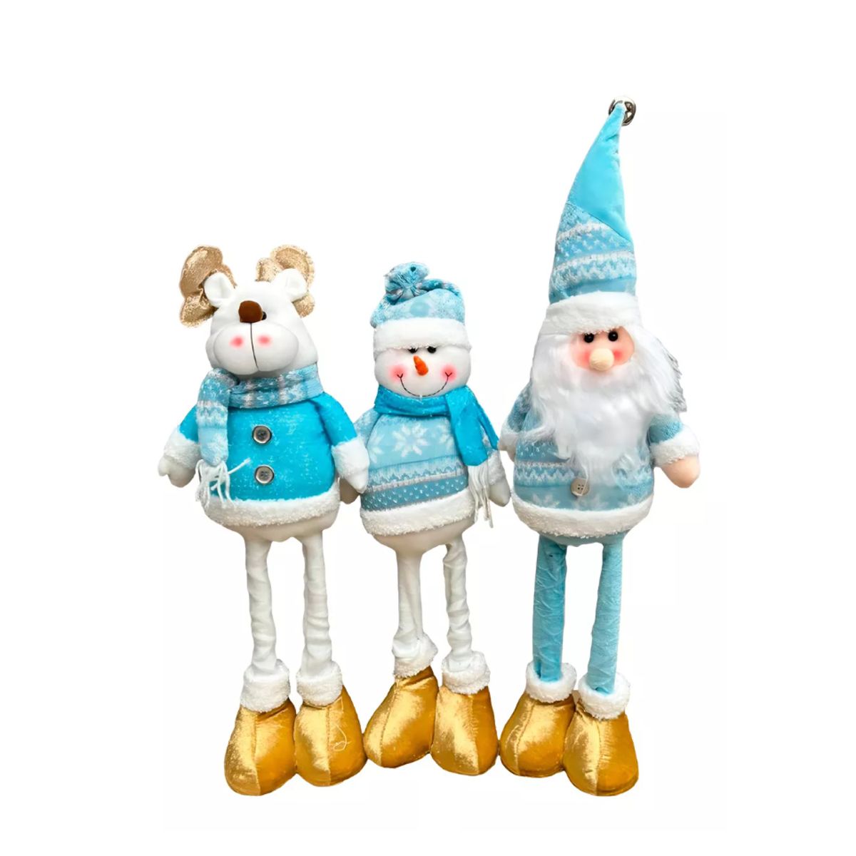 GENERICO - 3 Monos Patas Larga Pascuero Reno Mono Nieve Muñecos Navidad