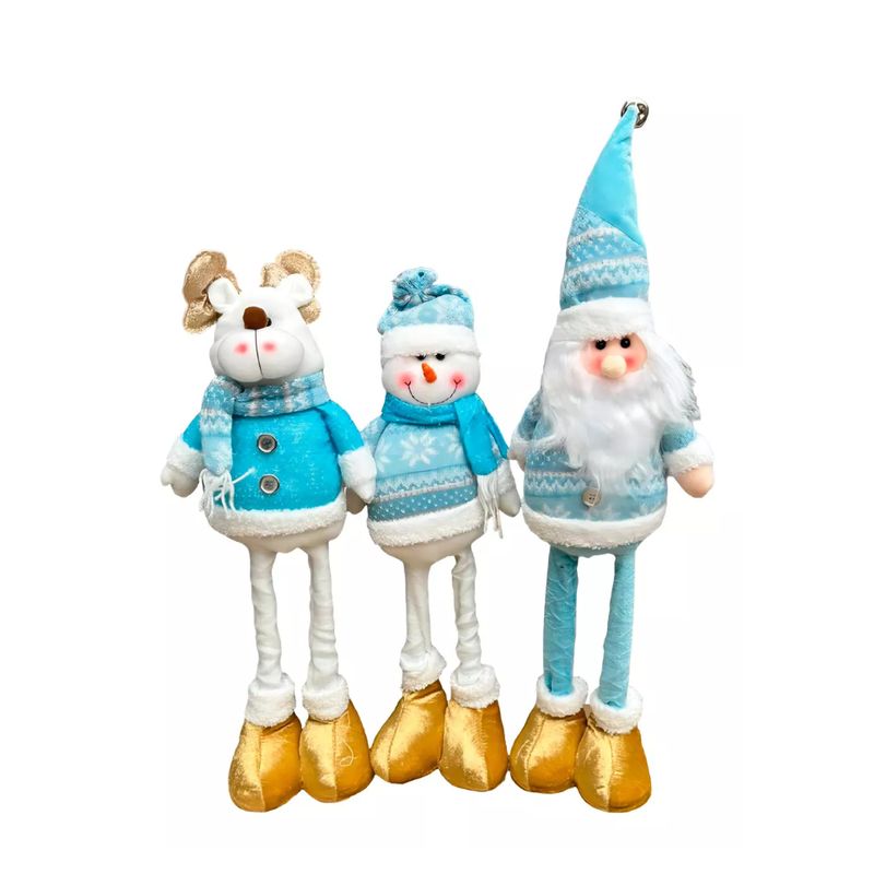 GENERICO - 3 Monos Patas Larga Pascuero Reno Mono Nieve Muñecos Navidad