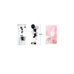 GENERICO - Set De Globos Con Base Negro y Plateado 20pcs