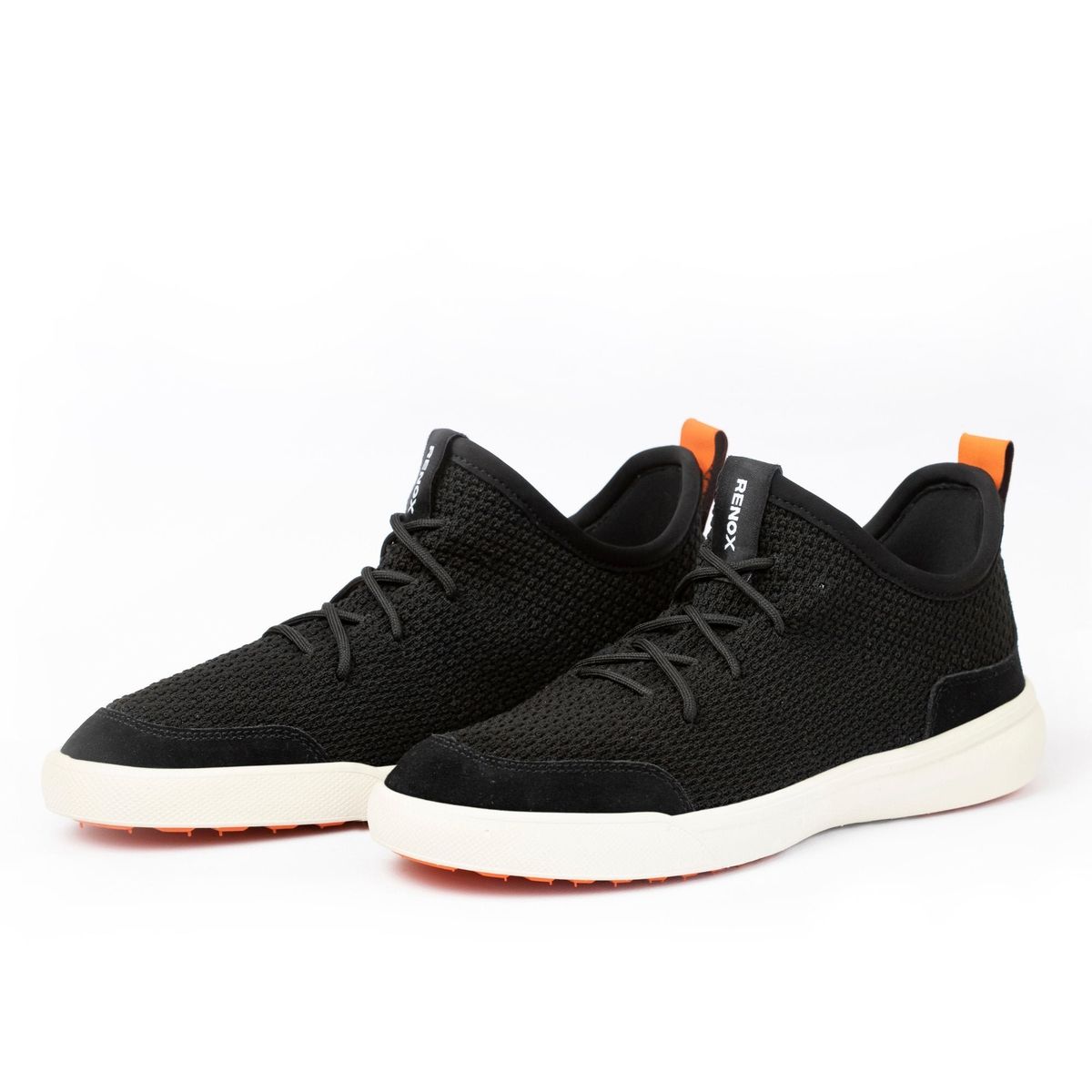 RENOX - Zapatilla Outdoor Liviana Cómoda Viaje Renox Versaknit Negro Crema