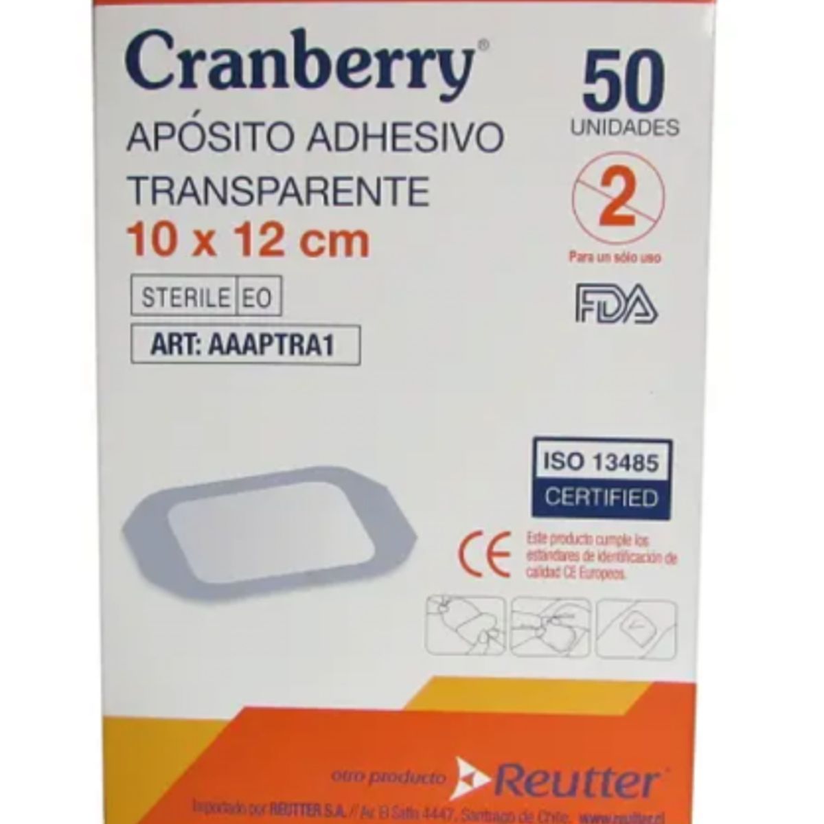 CRANBERRY - APÓSITO TRANSPARENTE 10X12 CRANBERRY CAJA 50 UNIDADES
