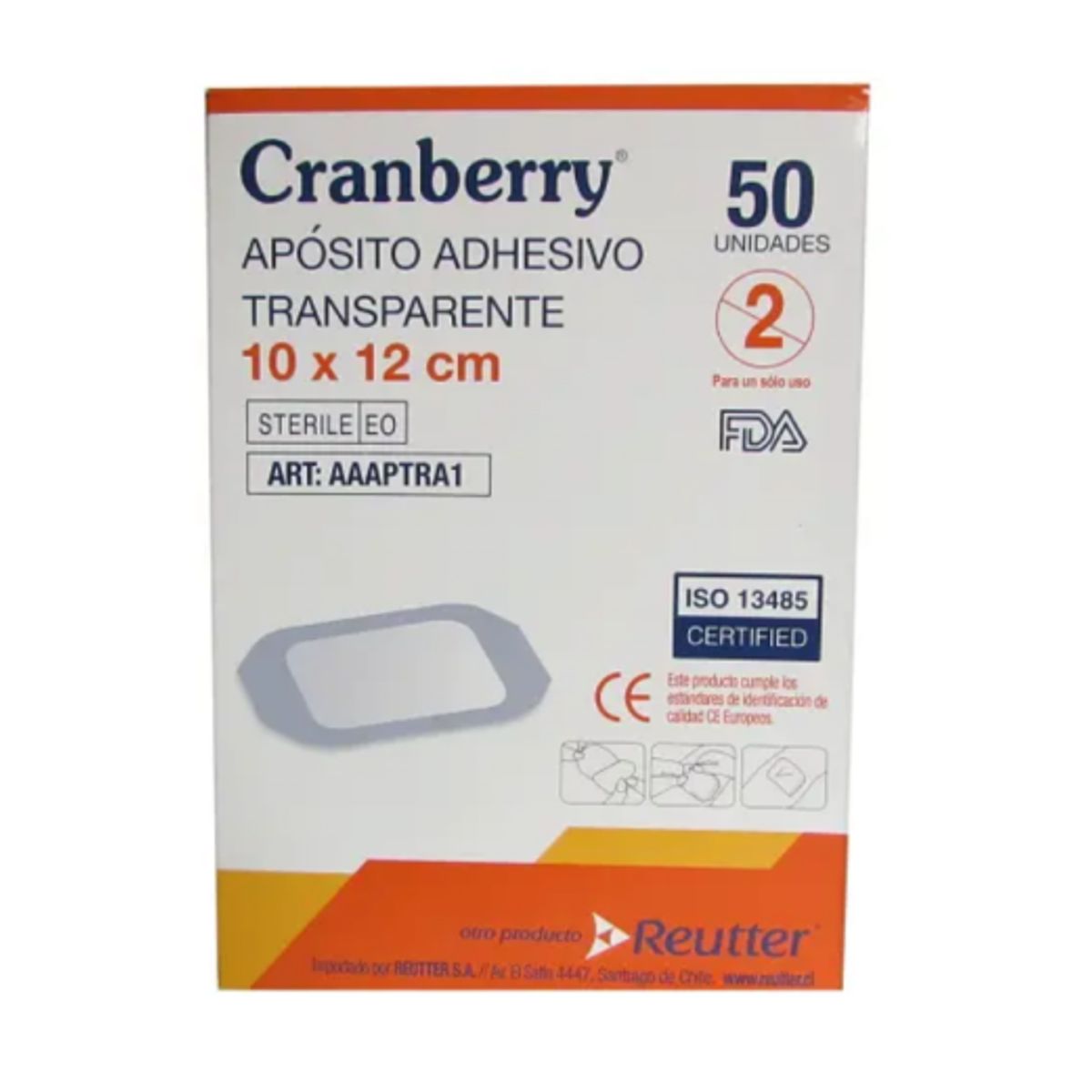 CRANBERRY - APÓSITO TRANSPARENTE 10X12 CRANBERRY CAJA 50 UNIDADES