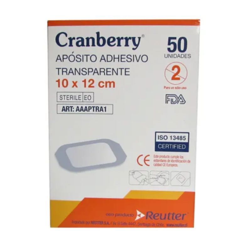 CRANBERRY - APÓSITO TRANSPARENTE 10X12 CRANBERRY PACK 20 UNIDADES