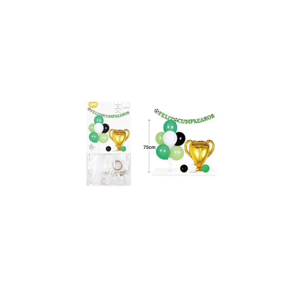 GENERICO - Set De Globos Con Base Trofeo 15pcs