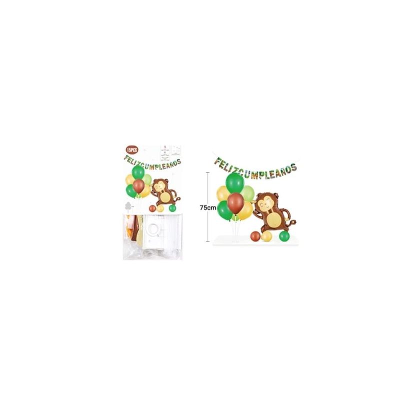 GENERICO - Set De Globos Con Base Mono 15pcs