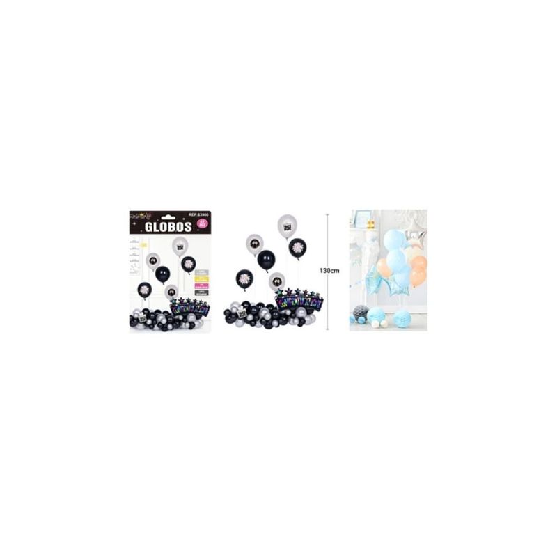 GENERICO - Set De Globos Con Base Baby Shower Azul 15pcs