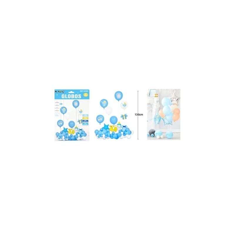 GENERICO - Set De Globos Látex Baby Shower Azul 62pcs