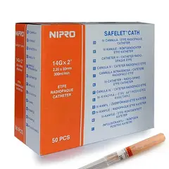 NIPRO - Cateter intravenoso (bránula) 14 x 2" caja 50 un