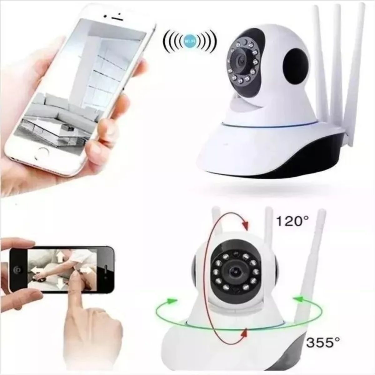 GENERICO - Camara Ip Wifi Hd Motorizada Vision Nocturna 360°