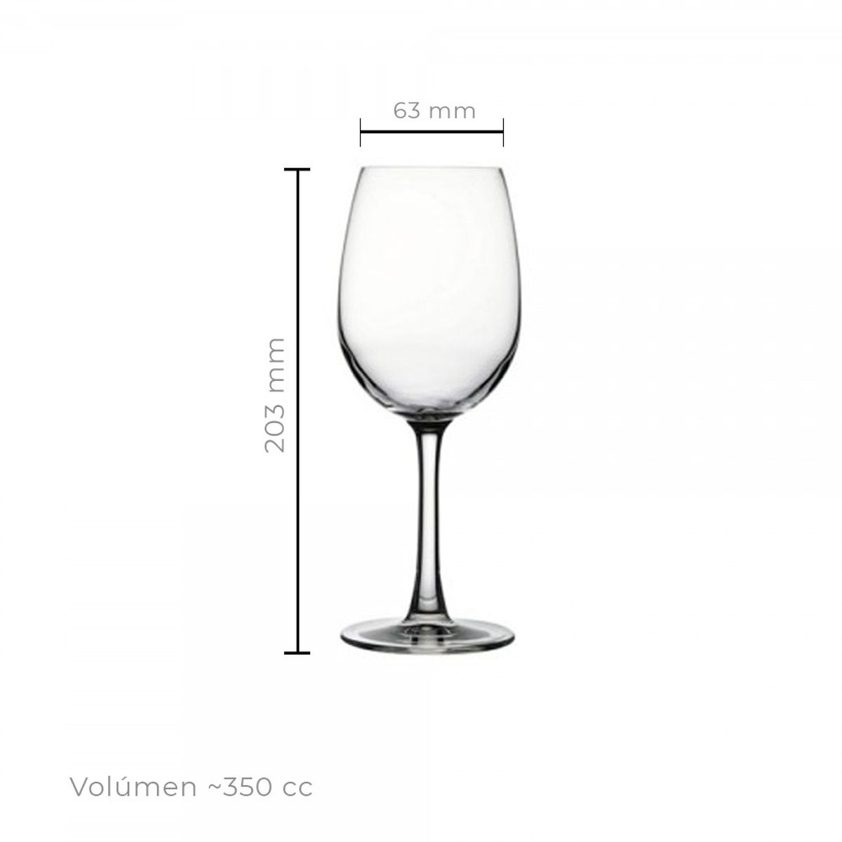 PASABAHCE - SET 6 COPA VINO BLANCO CRISTAL 360 CC LINEA RESERVA