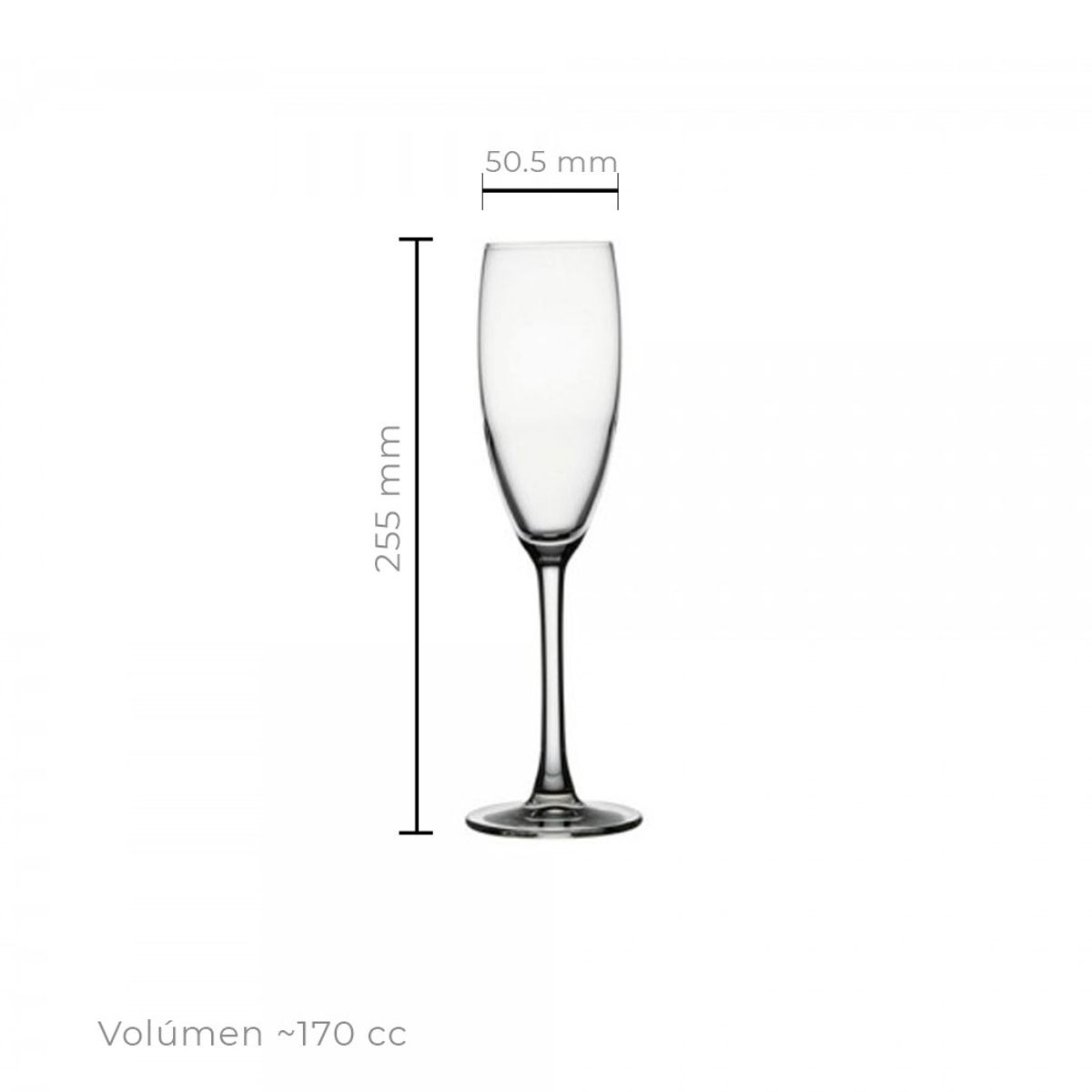 PASABAHCE - SET 6 COPA CHAMPAGNE CRISTAL 185 CC LINEA RESERVA