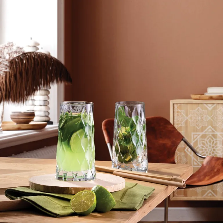 SET 4 VASO REFRESCO 345 CC LINEA LEAFY