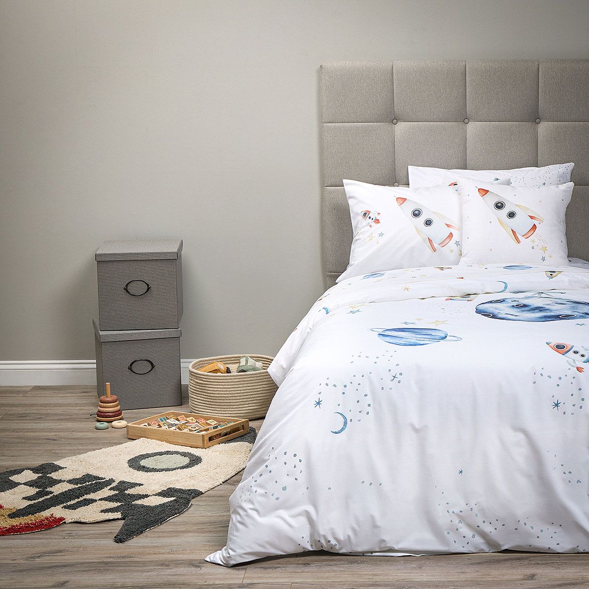 ROSEN - Funda Plumón Algodón Coleccion Kids Universo 1,5 Plazas