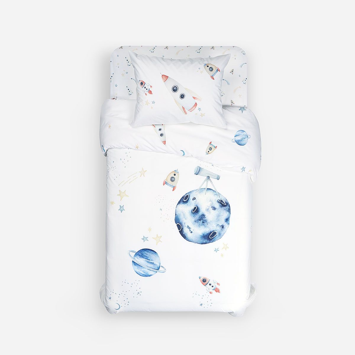 ROSEN - Funda Plumón Algodón Coleccion Kids Universo 1,5 Plazas