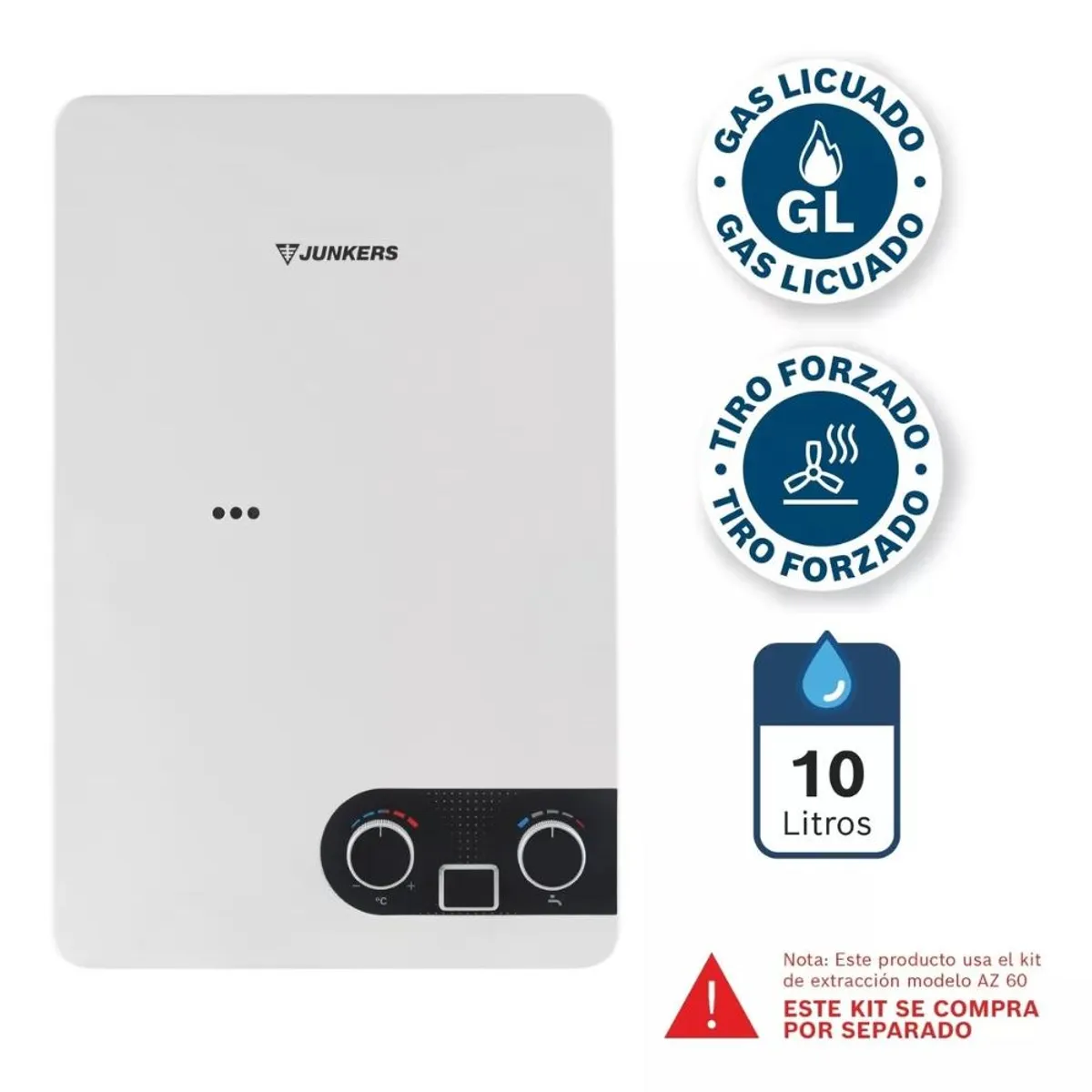 JUNKERS - CALEFON JUNKERS GAS LICUADO 10 L TIRO FORZADO