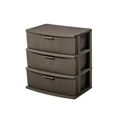 QRUBBER - Cómoda Cajonera Crochet 3 niveles Mocca MQ -