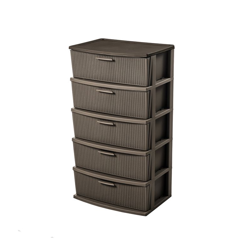 QRUBBER - Cómoda Cajonera Crochet 5 Niveles Mocca MQ - QRubber