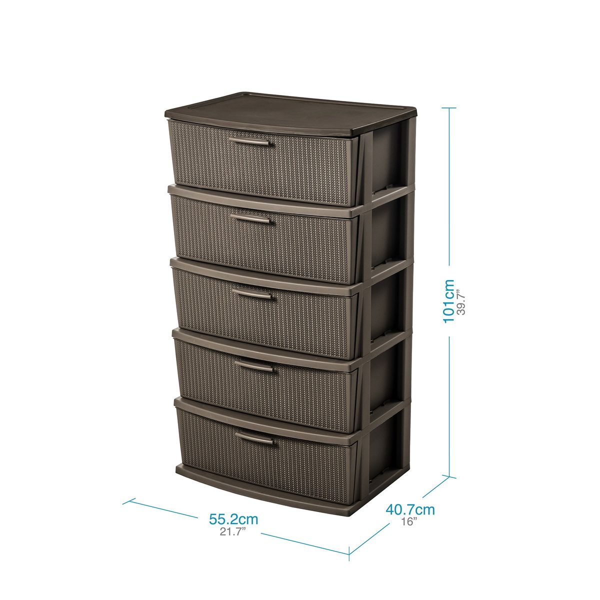 QRUBBER - Cómoda Cajonera Crochet 5 Niveles Mocca MQ - QRubber